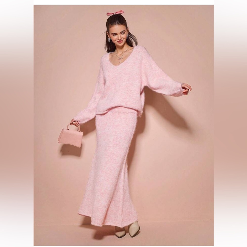 Enchnt Women's Pink Long Mermaid Women's Fall Winter Skirt